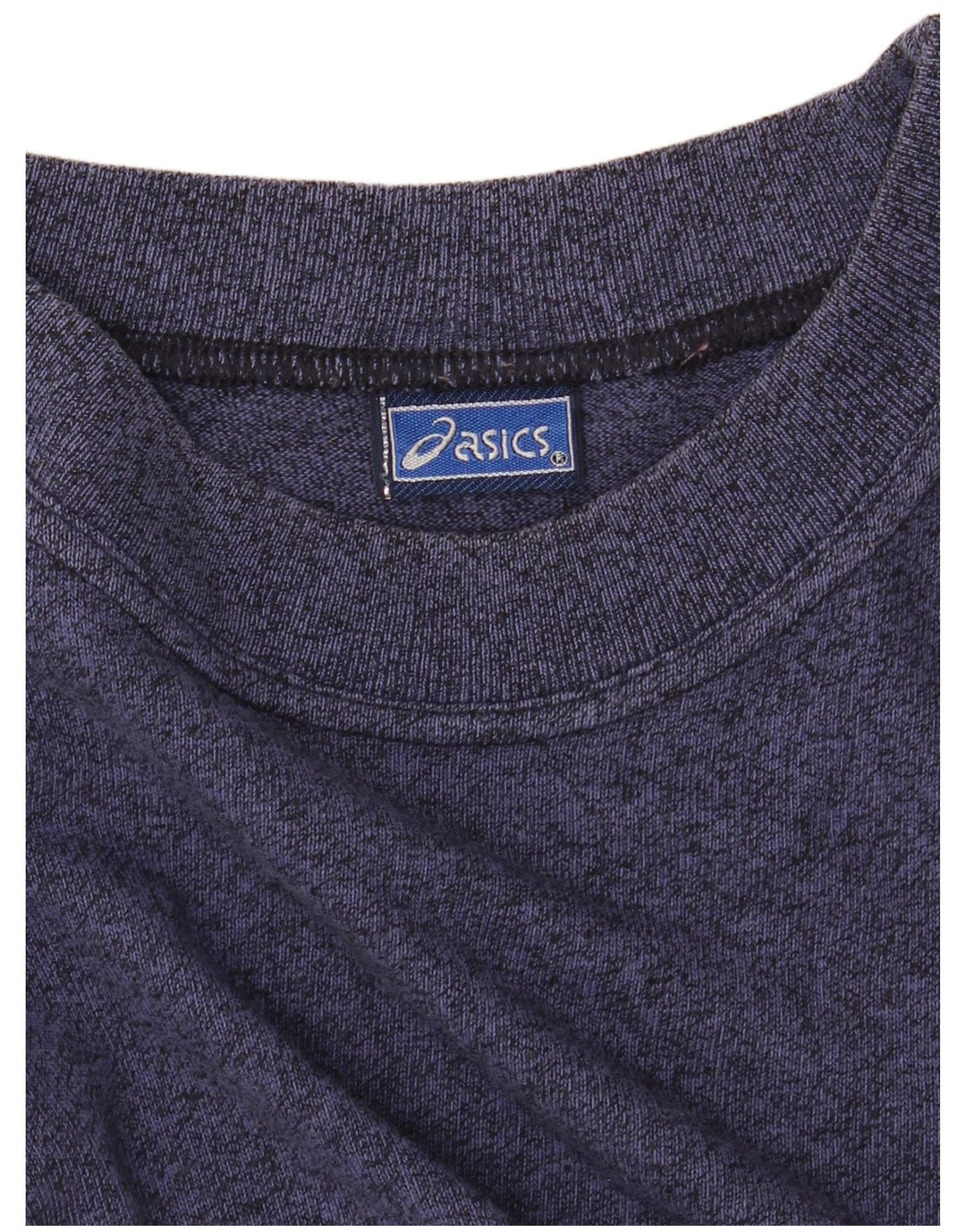 Asics Mens Graphic T-Shirt Top Large Navy Blue Flecked Cotton