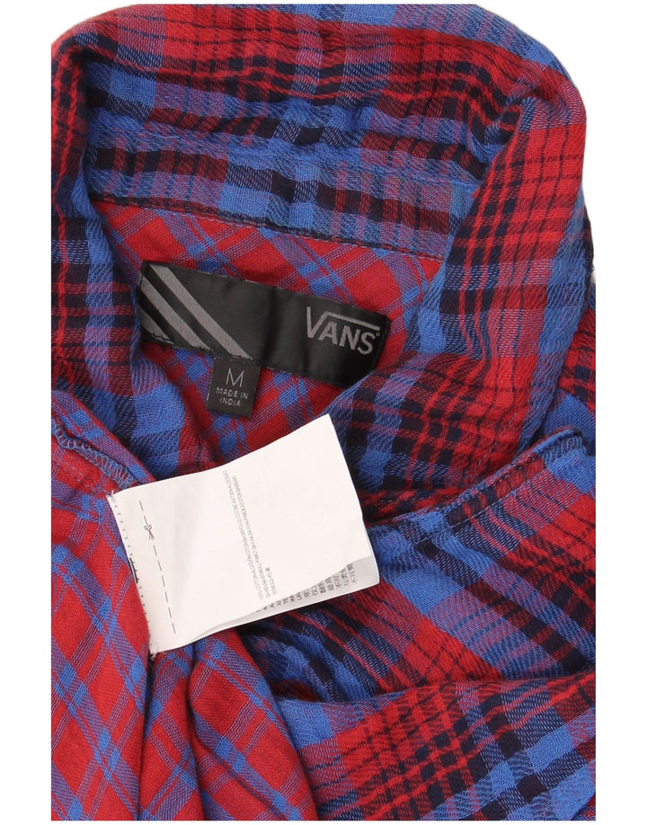 Vans Womens Sleeveless Shirt Blouse UK 12 Medium Red Check Cotton