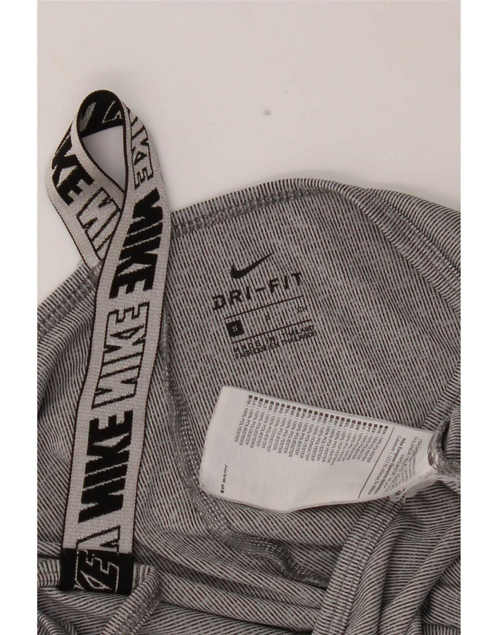 Nike Womens Dri Fit Graphic Vest Top UK 8 Small Grey Colourblock Polyester