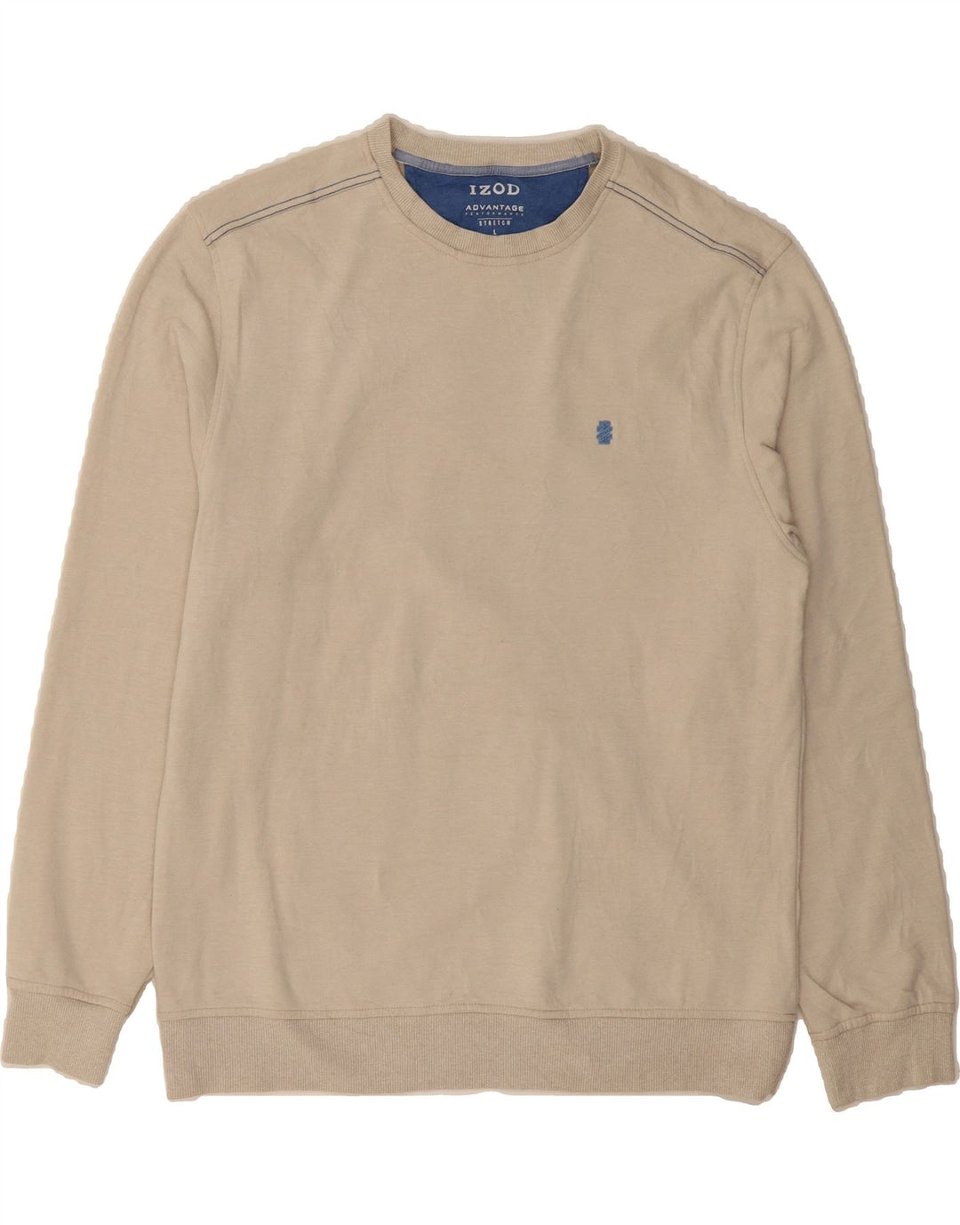 IZOD Mens Sweatshirt Jumper Large Beige Polyester Vintage Izod and Second-Hand Izod from Messina Hembry 