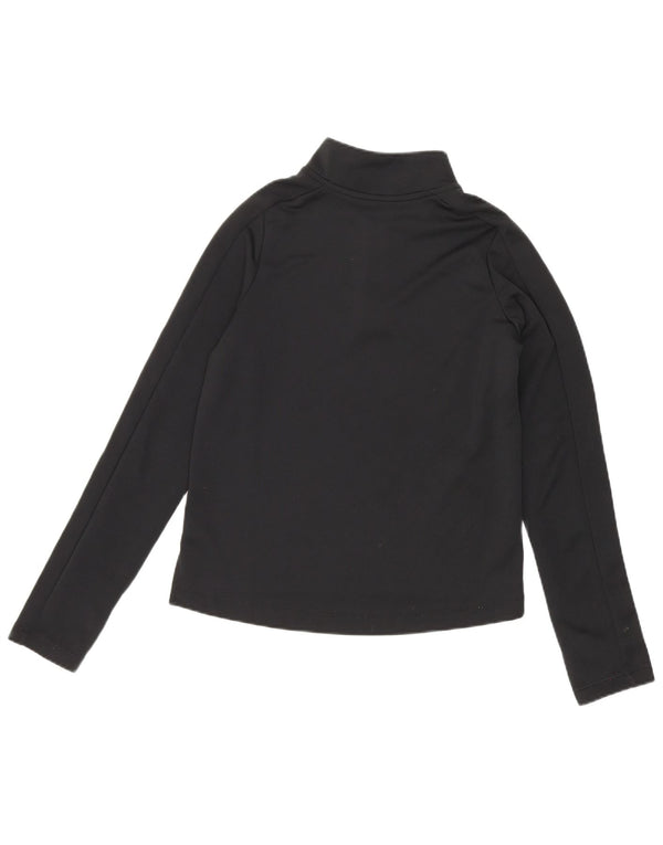 Nike Girls Dri Fit Zip Neck Pullover Tracksuit Top 10-11 Years Medium Black