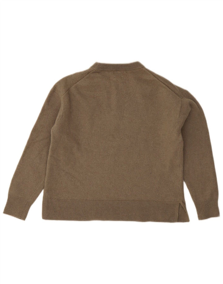 Massimo Dutti Womens Crew Neck Jumper Sweater UK 14 Large Grey Wool