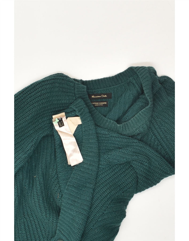 MASSIMO DUTTI Womens Cardigan Sweater US 8 Medium Green Cotton | Vintage Massimo Dutti | Thrift | Second-Hand Massimo Dutti | Used Clothing | Messina Hembry 