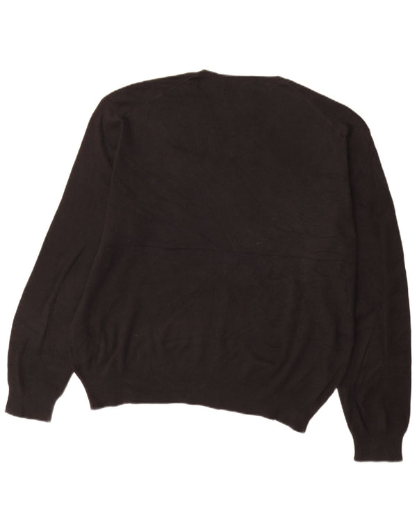 Polo Ralph Lauren Mens V-Neck Jumper Sweater XL Black Cotton