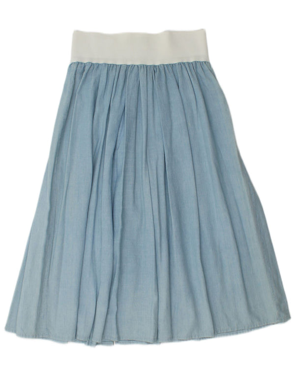 Vintage Womens High Waist A-Line Skirt IT 44 Medium W28 Blue Colourblock