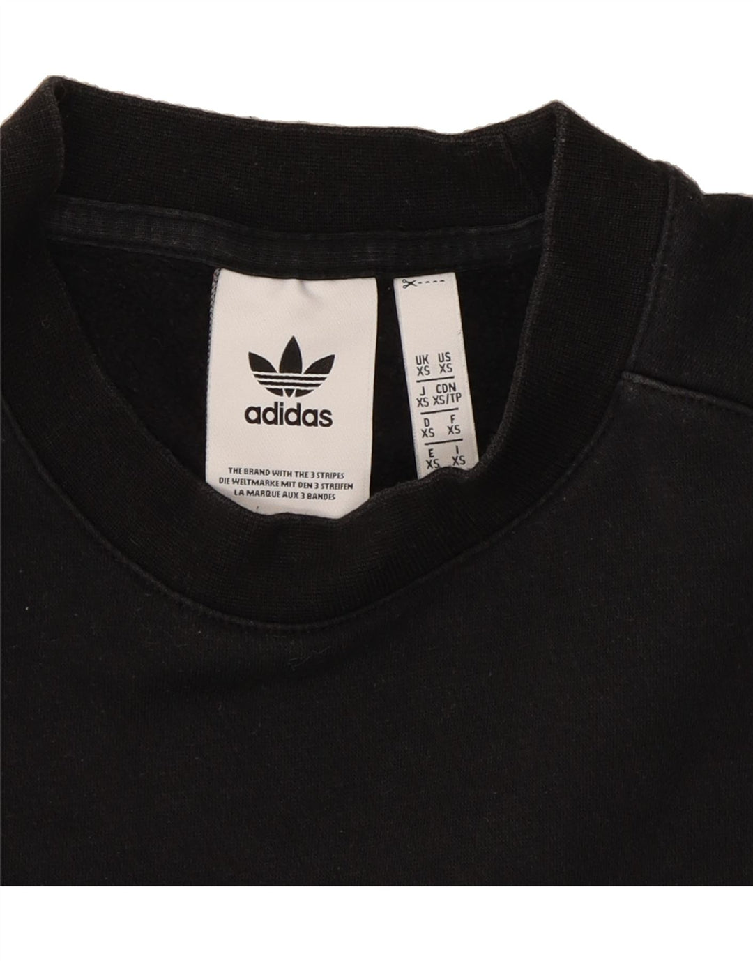 ADIDAS Mens Graphic Sweatshirt Jumper XS Black Cotton Vintage Adidas and Second-Hand Adidas from Messina Hembry 