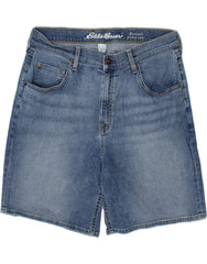 EDDIE BAUER Womens Boyfriend Mid Rise Denim Shorts US 14 XL W34  Blue