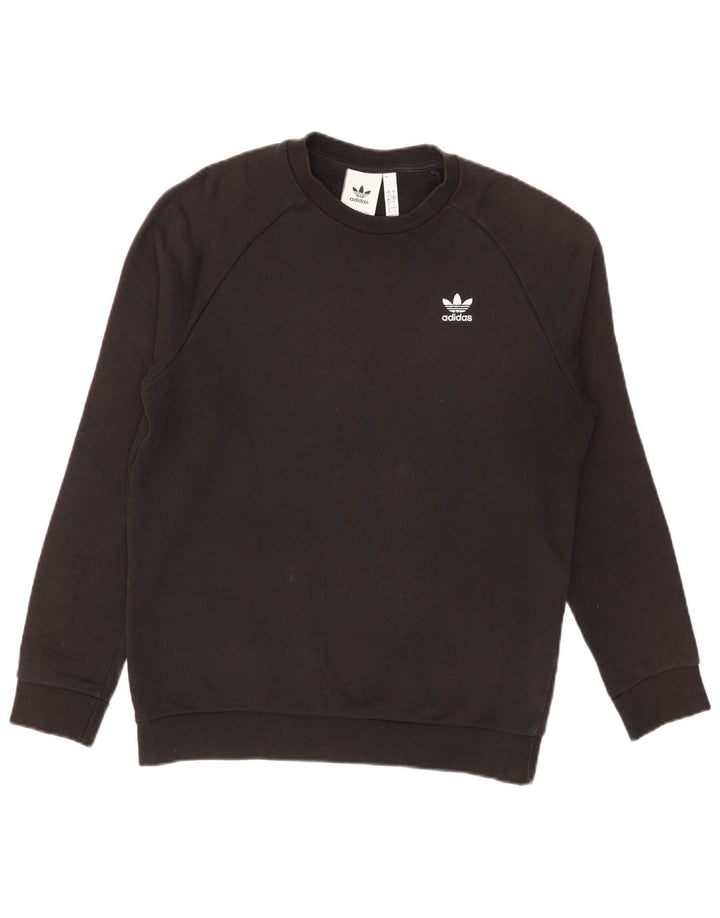 Adidas Mens Loose Fit Sweatshirt Jumper Small Black Cotton