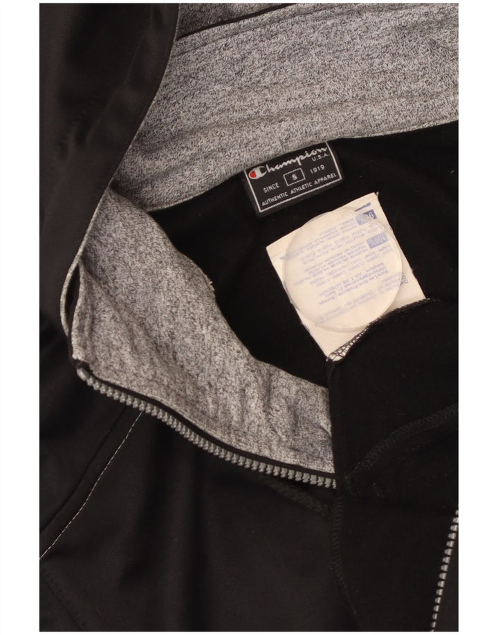 Champion Mens Hooded Tracksuit Top Jacket Small Black Colourblock Polyester