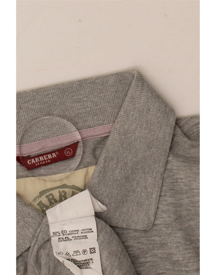 Carrera Mens Graphic Polo Shirt XL Grey Flecked Cotton