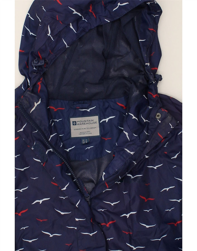 MOUNTAIN WAREHOUSE Womens Hooded Rain Jacket UK 12 Medium Navy Blue | Vintage Mountain Warehouse | Thrift | Second-Hand Mountain Warehouse | Used Clothing | Messina Hembry 