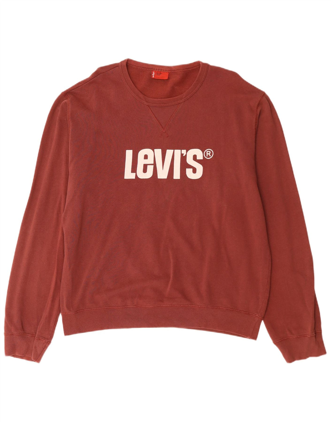 Levi's Mens Graphic Sweatshirt Jumper Large Maroon Cotton