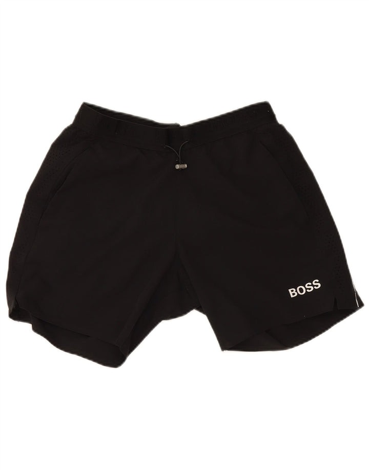 Hugo Boss Mens Sport Shorts Small  Black Polyester
