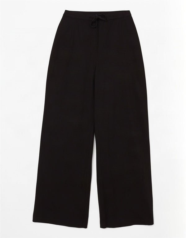 Marks & Spencer Womens High Waist Casual Trousers UK 14 Large W32 L29 Black