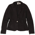 Armani Exchange Womens 1 Button Blazer Jacket UK 12 Medium Black Cotton