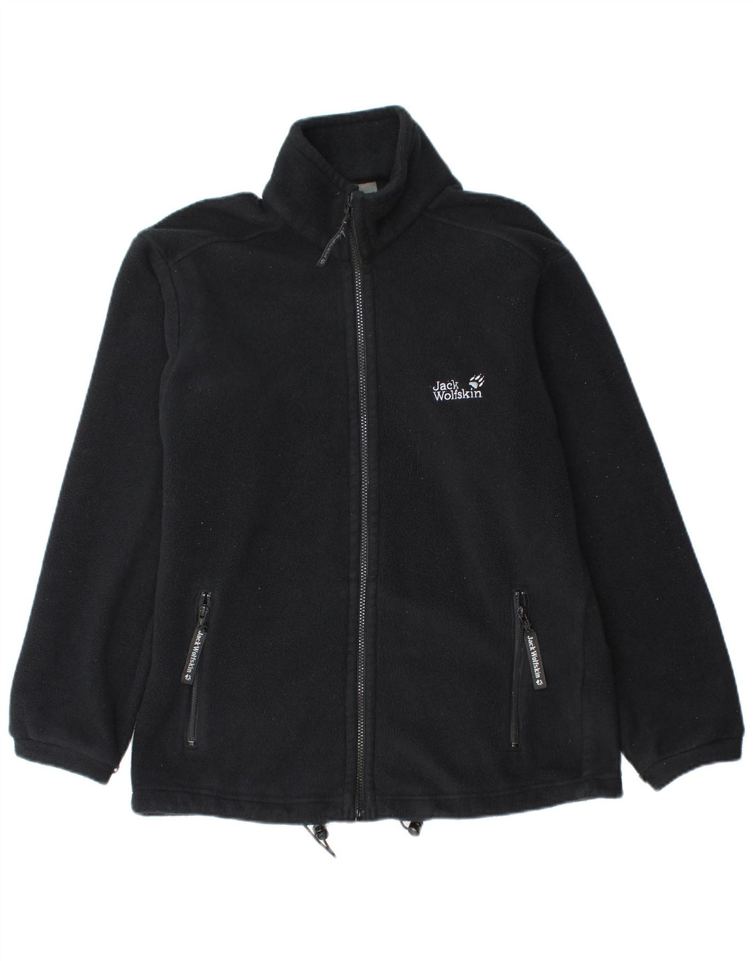 JACK WOLFSKIN Mens Outdoor Fleece Jacket UK 36/38 Small Black Polyester