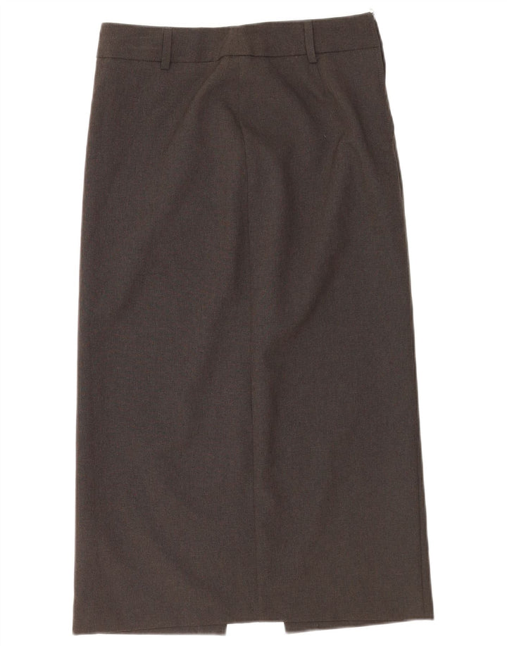 Benetton Womens Midi Straight Skirt IT 40 Small W26 Grey Polyester