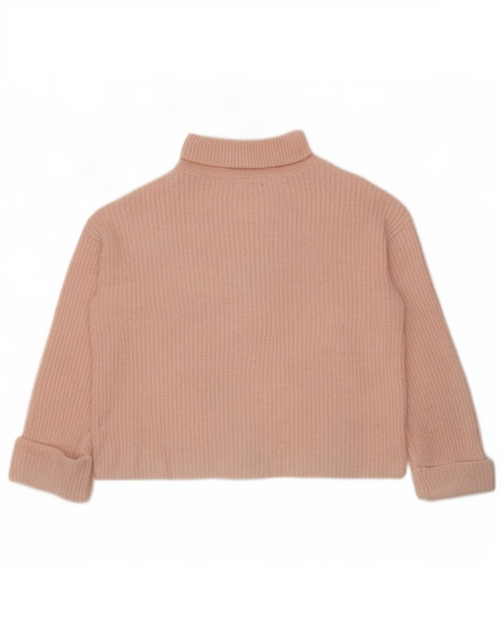 Marks & Spencer Womens Oversized Roll Neck Jumper Sweater UK 14 Medium Pink