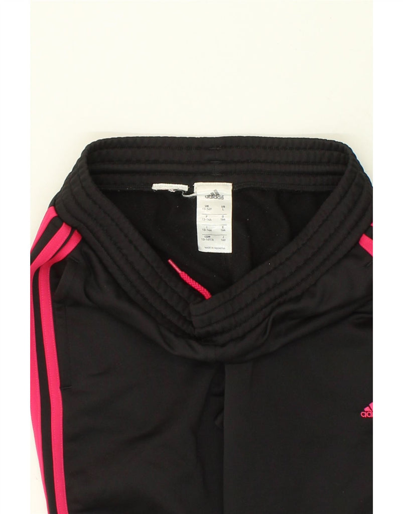 ADIDAS Girls Tracksuit Trousers Joggers 13-14 Years Black | Vintage Adidas | Thrift | Second-Hand Adidas | Used Clothing | Messina Hembry 