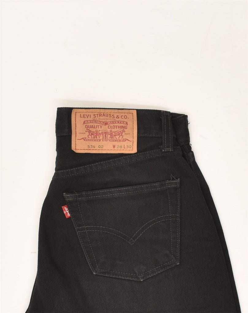 LEVI'S Womens 534 Slim Jeans W28 L30  Black Cotton | Vintage Levi's | Thrift | Second-Hand Levi's | Used Clothing | Messina Hembry 