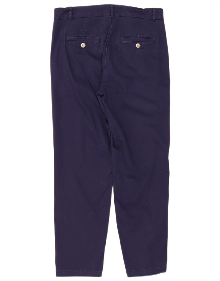 Marks & Spencer Womens Chino Trousers UK 12 Medium W32 L28 Navy Blue