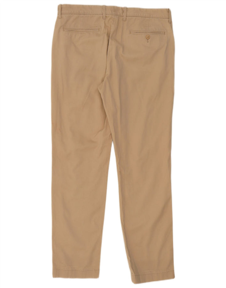 J. CREW Mens Straight Chino Trousers W33 L32 Beige Cotton