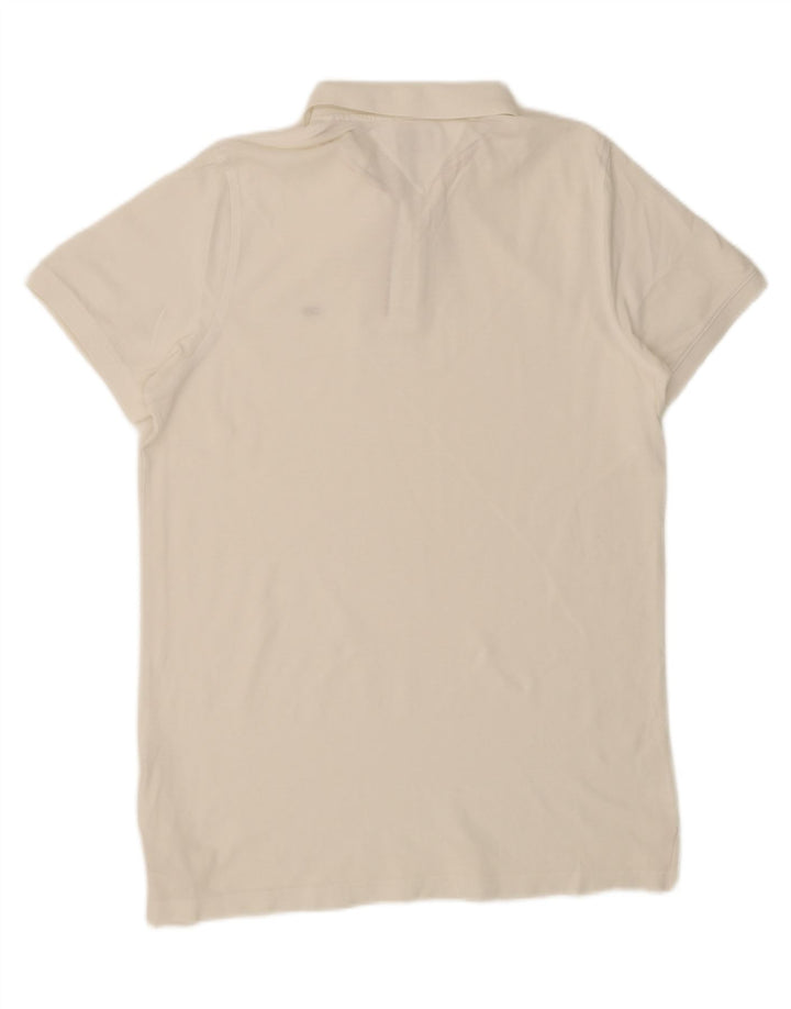 TOMMY HILFIGER Mens Slim Fit Polo Shirt 2XL White Vintage Tommy Hilfiger and Second-Hand Tommy Hilfiger from Messina Hembry 