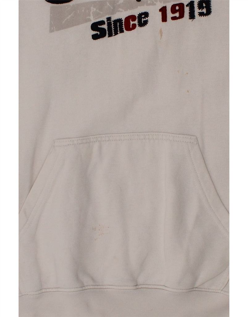 CHAMPION Boys Graphic Hoodie Jumper 9-10 Years Medium White Cotton Vintage Champion and Second-Hand Champion from Messina Hembry 