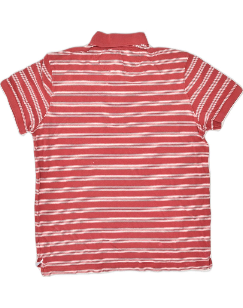 MASSIMO DUTTI Mens Polo Shirt Medium Red Striped Cotton | Vintage Massimo Dutti | Thrift | Second-Hand Massimo Dutti | Used Clothing | Messina Hembry 