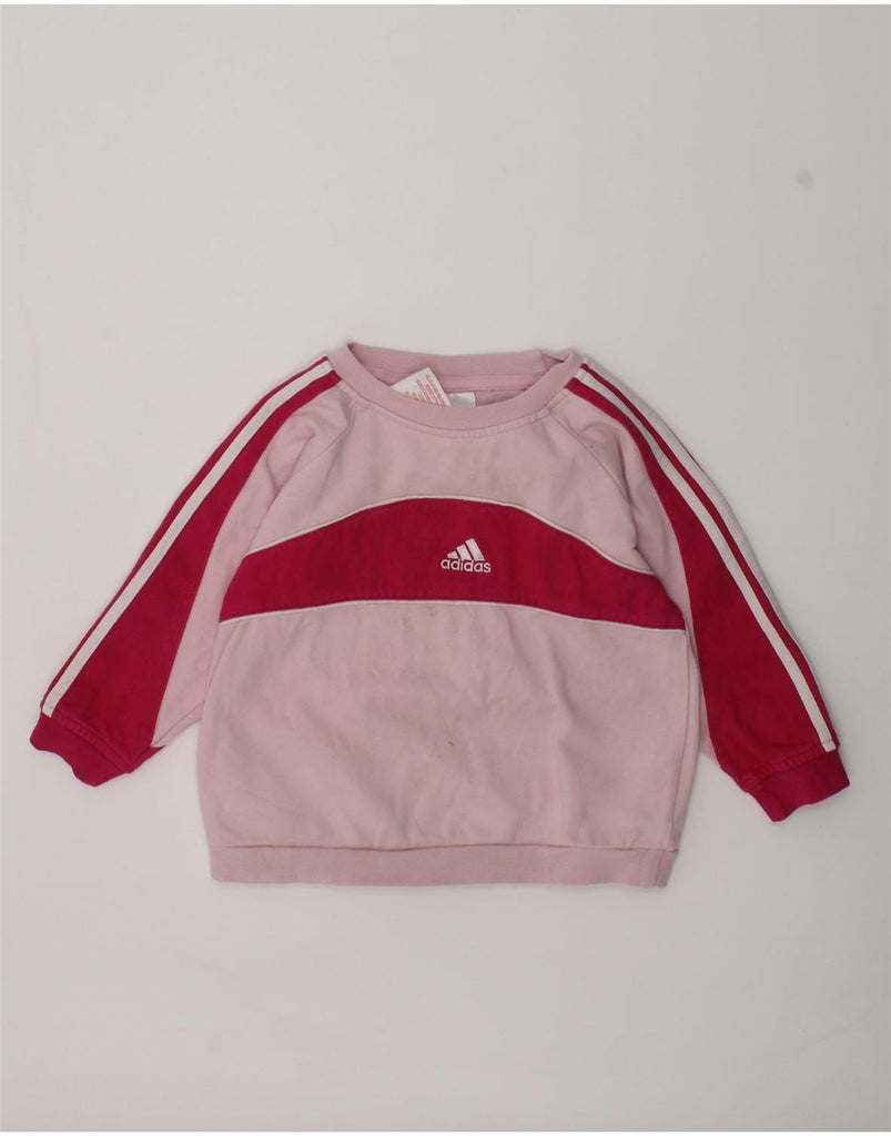 ADIDAS Baby Girls Sweatshirt Jumper 18-24 Months Pink Cotton | Vintage Adidas | Thrift | Second-Hand Adidas | Used Clothing | Messina Hembry 