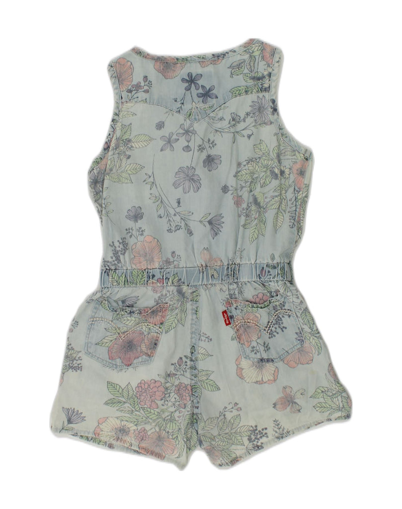 LEVI'S Girls Sleeveless Playsuit 3-4 Years  Blue Floral Cotton | Vintage Levi's | Thrift | Second-Hand Levi's | Used Clothing | Messina Hembry 