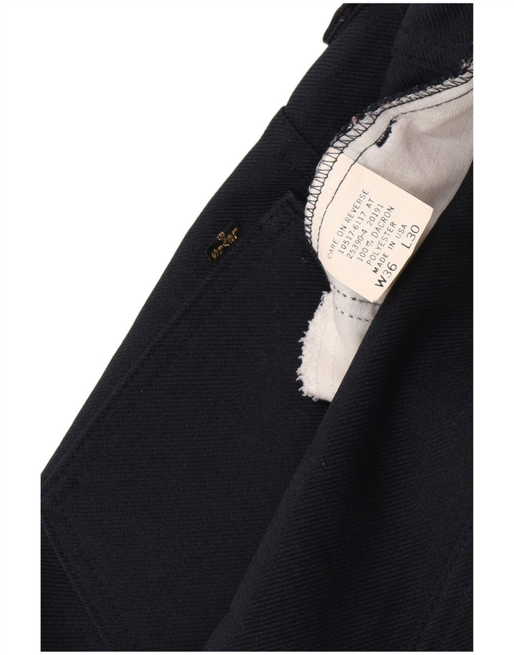 LEVI'S Mens Straight Casual Trousers W36 L30  Navy Blue Polyester