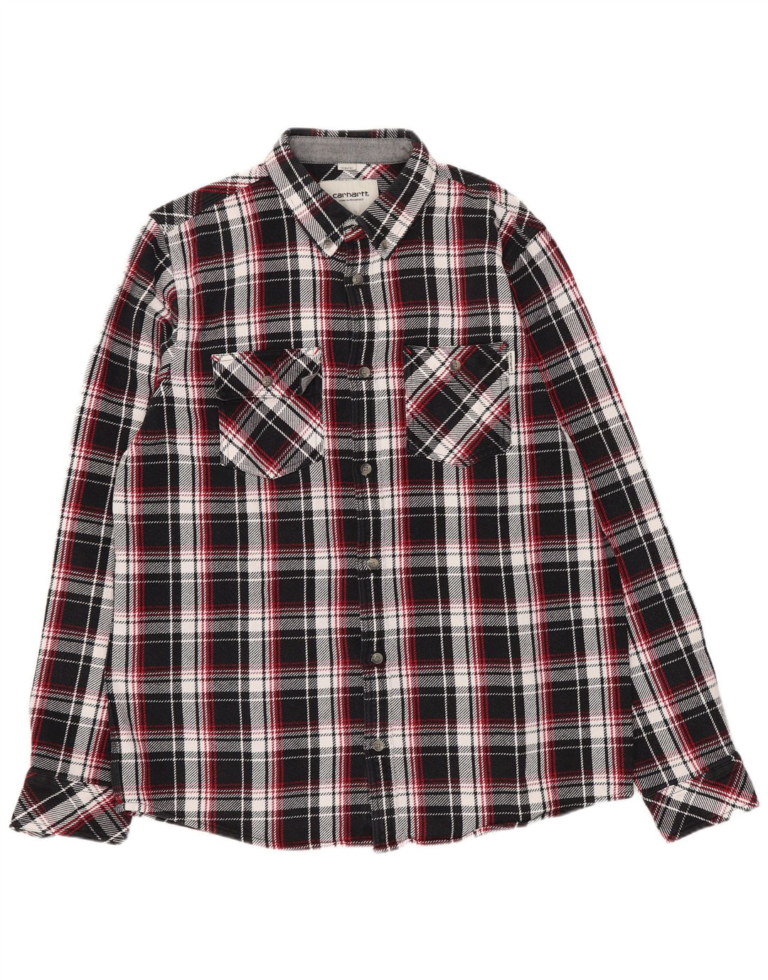 Carhartt Mens Worker Wear Regular Fit Flannel Shirt Large Black Plaid