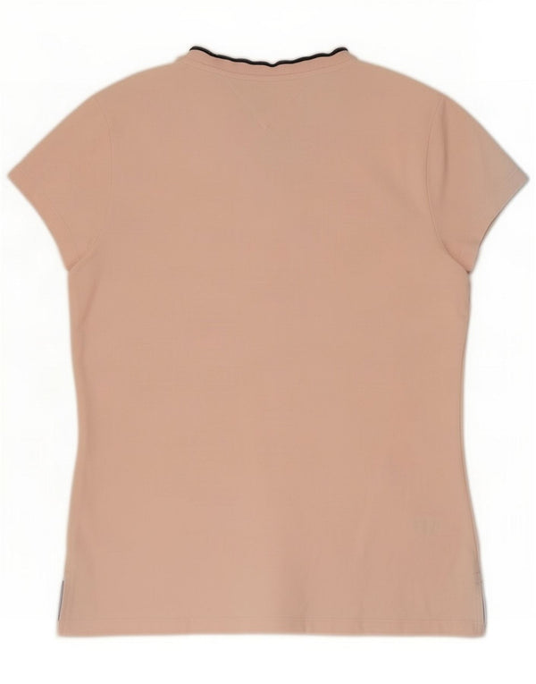 Tommy Hilfiger Womens Slim Fit Polo Shirt UK 14 Large Pink