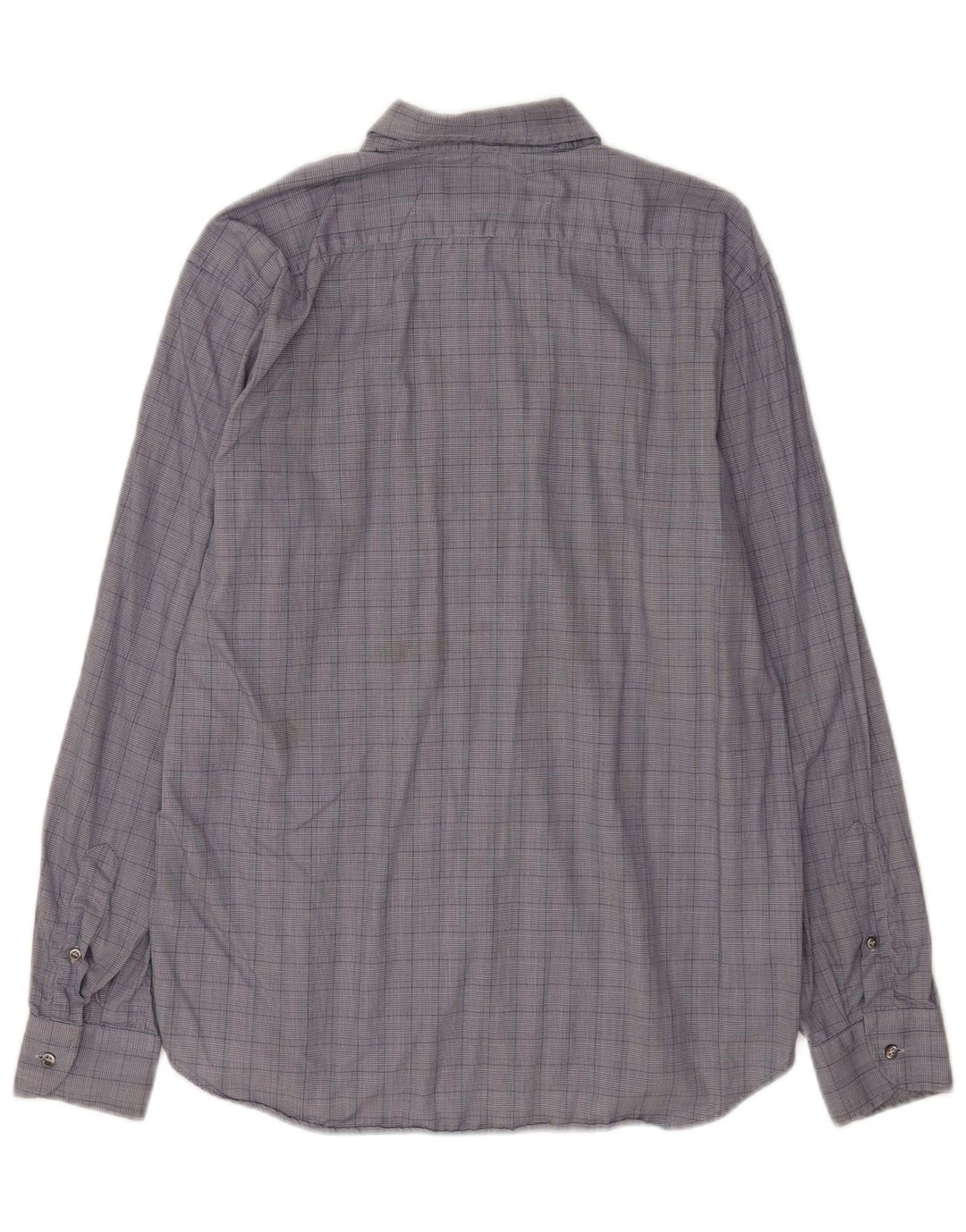 Roccobarocco Mens Shirt Size 42 16 1/2 Large Blue Check Cotton