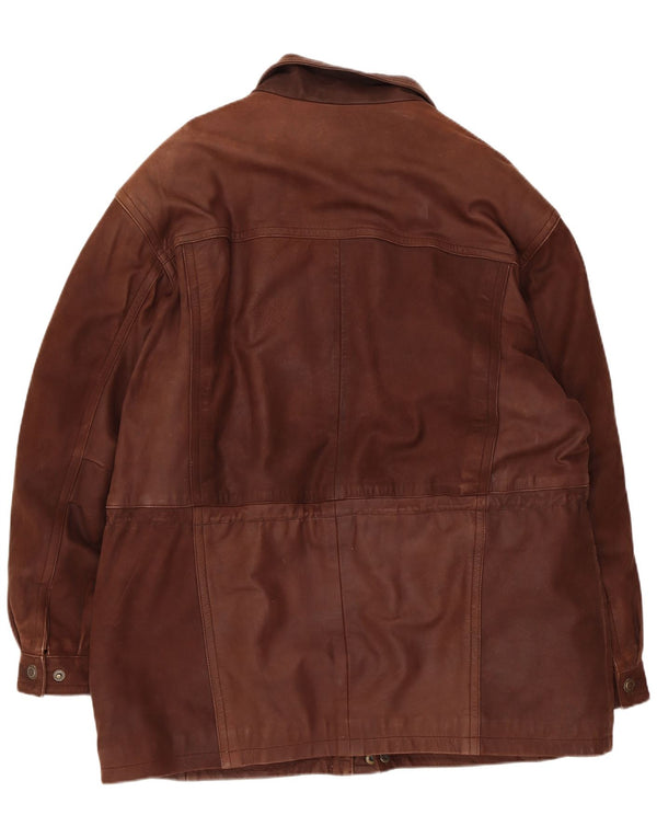 Hidepark Mens Leather Jacket UK 40 Large Brown Leather