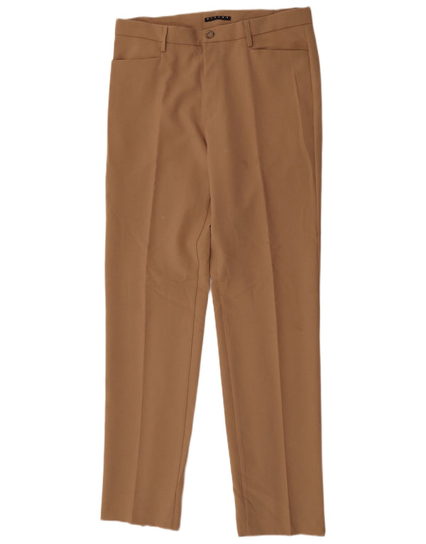 Sisley Womens Slim Casual Trousers IT 50 XL W32 L34 Brown Polyester