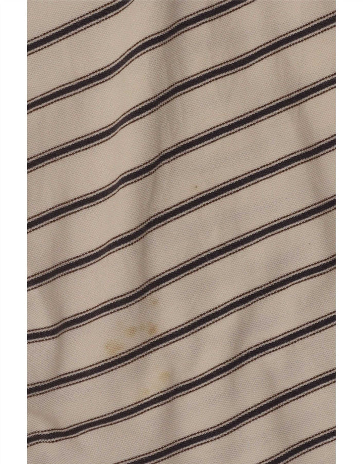Invicta Mens Polo Shirt IT 48 Medium White Striped Cotton