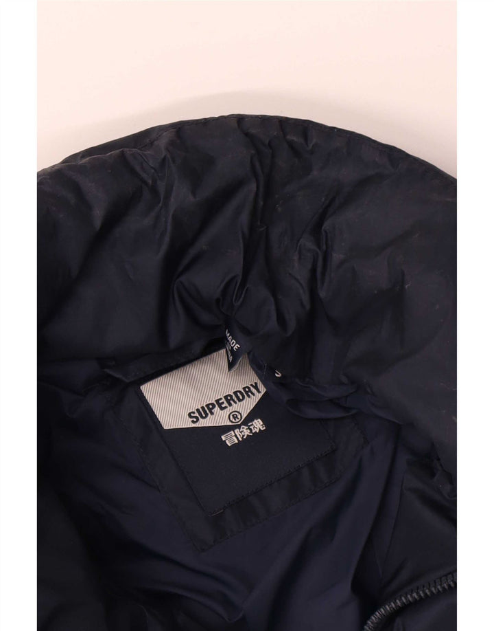 Superdry Mens Padded Jacket UK 36 Small Navy Blue Colourblock Polyester