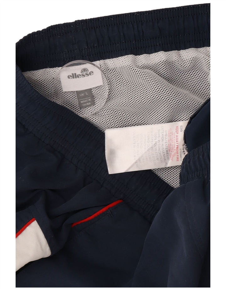 Ellesse Mens Graphic Sport Shorts Large  Navy Blue Colourblock Polyester