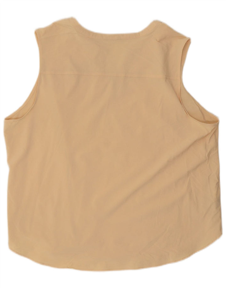 EDDIE BAUER Womens Sleeveless Blouse Top UK 18 XL Beige Polyester