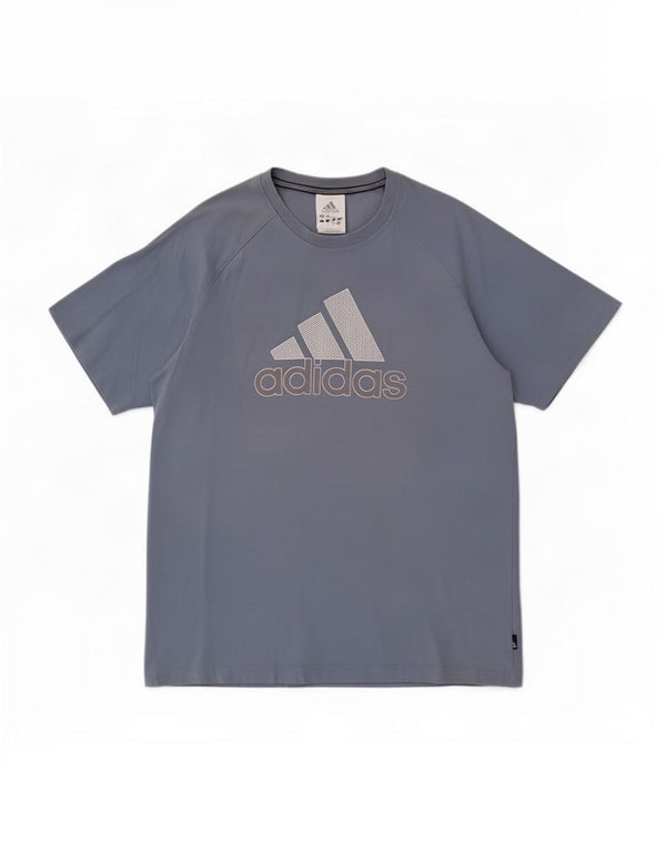 Adidas Mens Graphic T-Shirt Top Medium Blue Cotton
