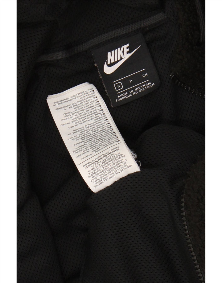 Nike Mens Hooded Fleece Jacket UK 36 Small Black Polyester