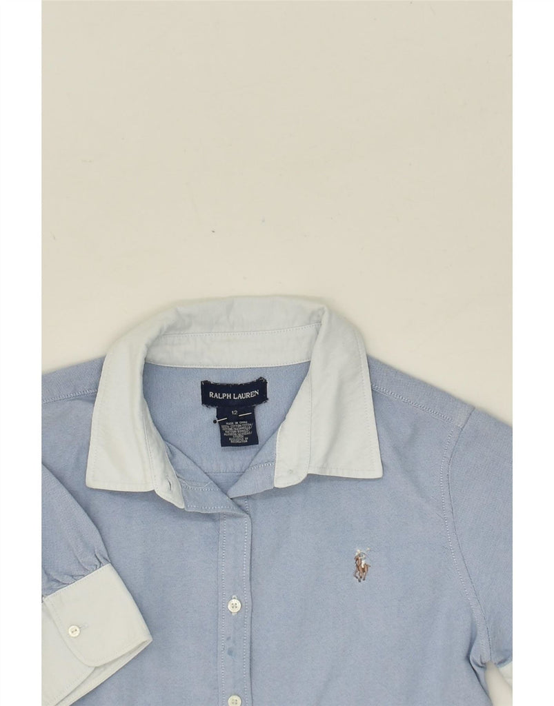 RALPH LAUREN Girls Shirt Dress 11-12 Years Blue Cotton Vintage Ralph Lauren and Second-Hand Ralph Lauren from Messina Hembry 