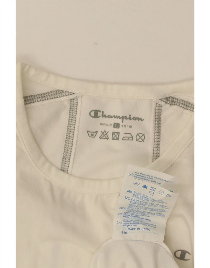 Champion Womens Vest Top UK 14 Large White Cotton