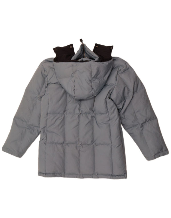 Asics Mens Hooded Padded Jacket UK 36 Small Blue Polyester