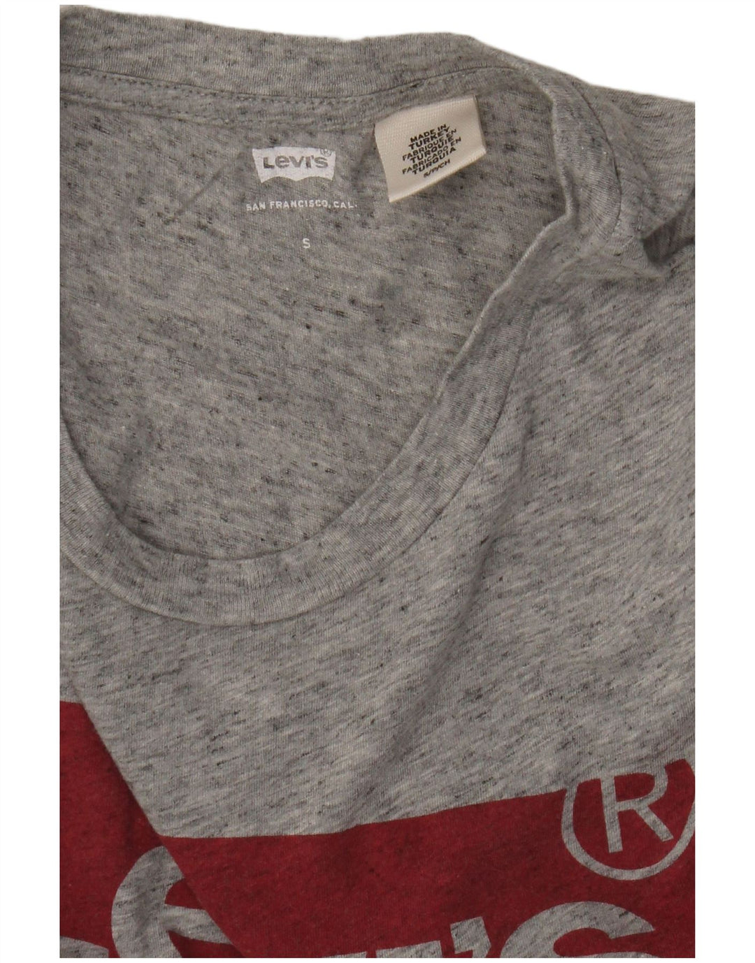Levi's Womens Graphic T-Shirt Top UK 10 Small Grey Flecked