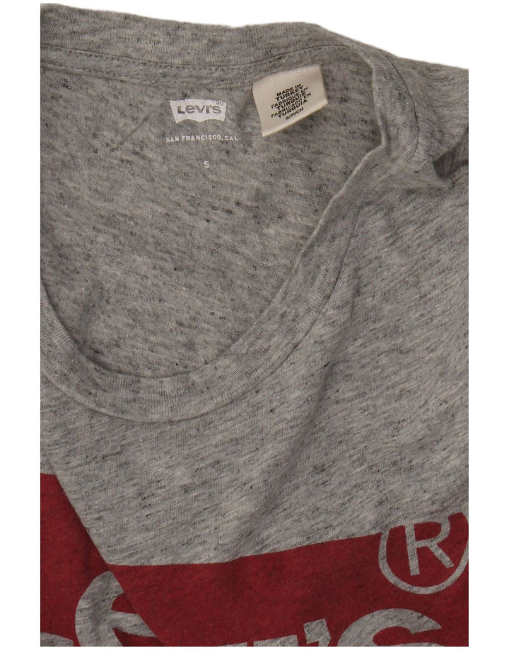 Levi's Womens Graphic T-Shirt Top UK 10 Small Grey Flecked