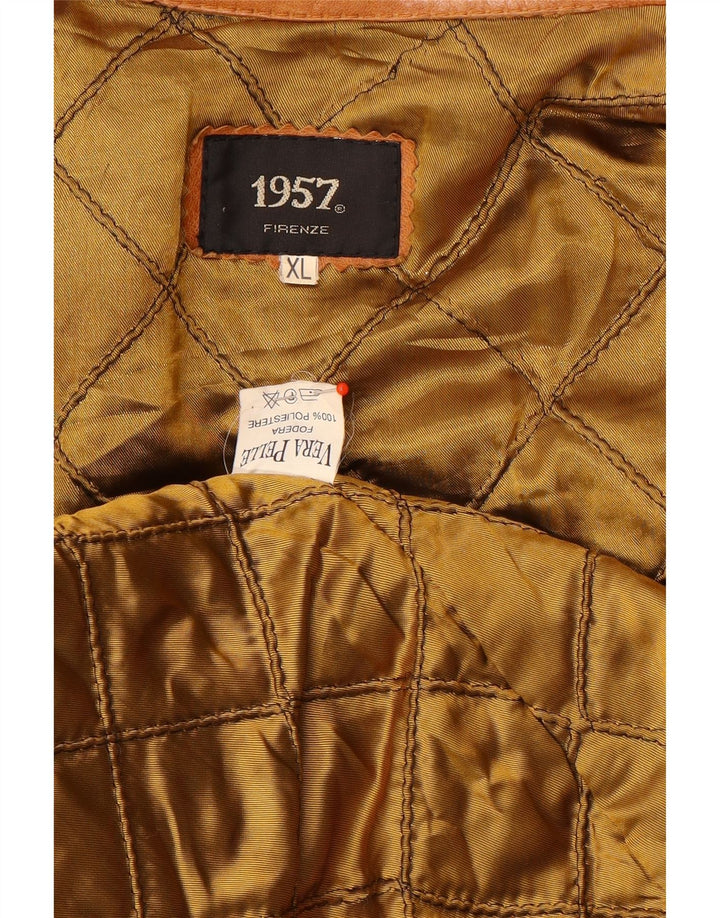Vintage Mens Leather Jacket UK 42 XL Brown Leather
