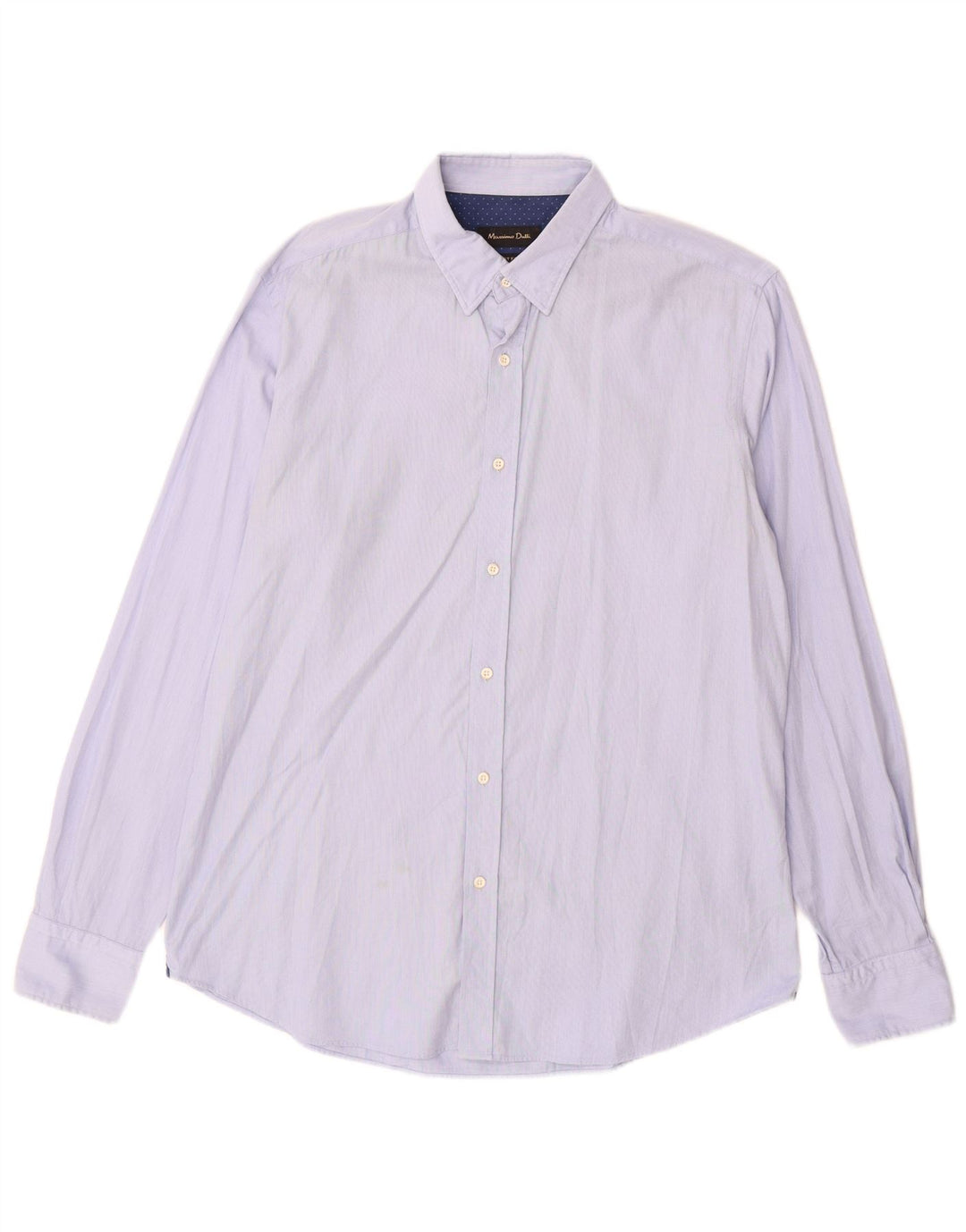 Massimo Dutti Mens Shirt Large Blue Cotton